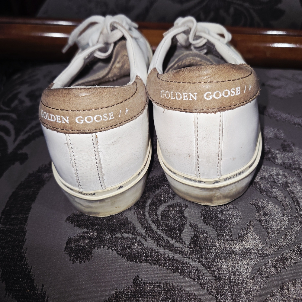 Golden Goose White Sneakers with Silver Glitter Star - Picture 3 of 7